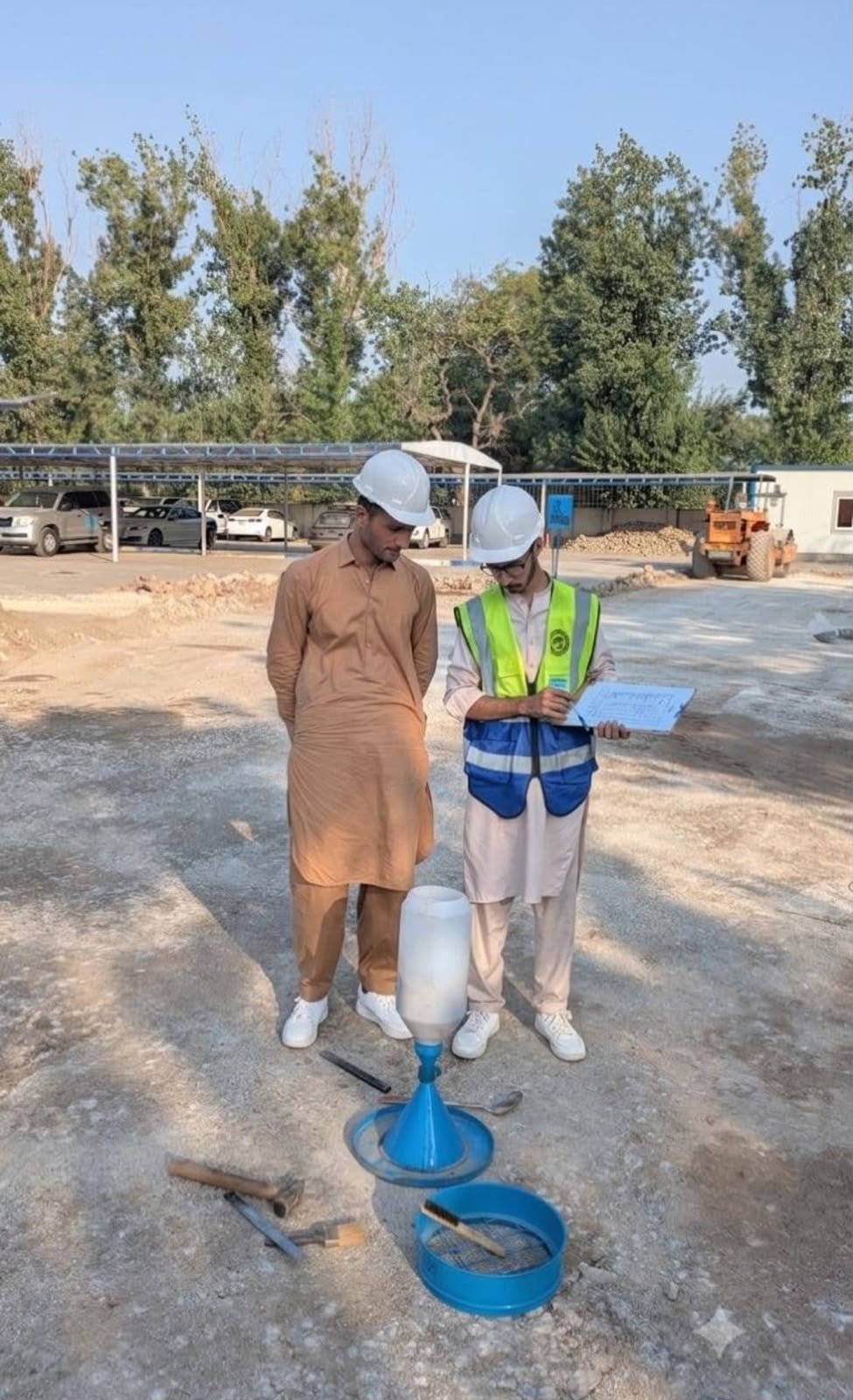 Concrete testing equipment on a ZHA site